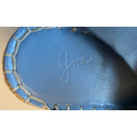 Joie Blue Leather Strappy Espadrille Wedge Heels, Size 6.5 US, 36.5 EU - Picture 11 of 11